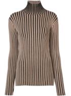 Victoria Victoria Beckham Striped Turtleneck Sweater - Neutrals
