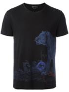 Alexander Mcqueen Postcard Print T-shirt, Men's, Size: Small, Black, Cotton