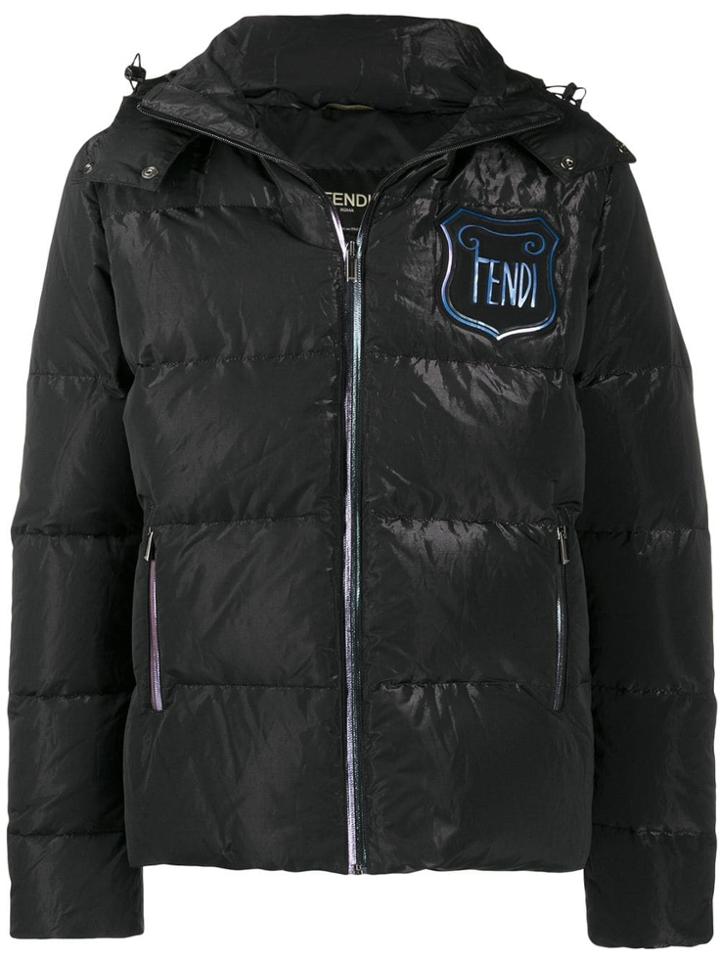Fendi Logo-patch Puffer Jacket - Black