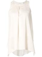 Brunello Cucinelli Sleeveless Top, Women's, Size: L, White, Silk/spandex/elastane