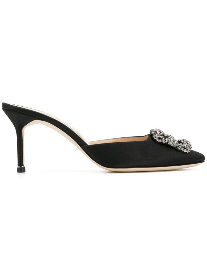 Manolo Blahnik Hangisi 70 Mules - Black