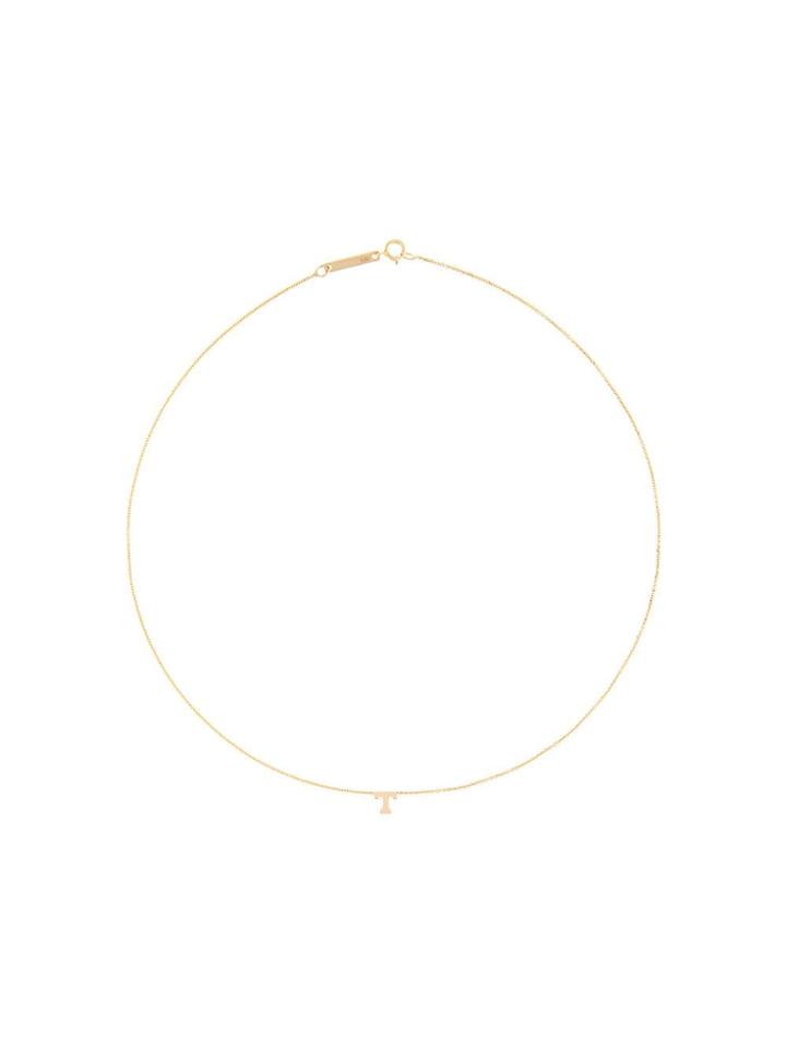 Zoë Chicco 14kt Yellow Gold T Initial Necklace
