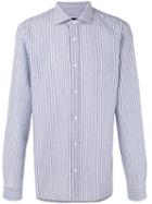 Z Zegna - Striped Shirt - Men - Cotton/linen/flax - 39, Blue, Cotton/linen/flax