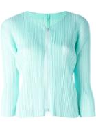 Pleats Please By Issey Miyake Pleated Zip Jacket, Women's, Size: 4, Green, Polyester