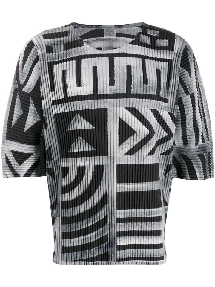 Homme Plissé Issey Miyake Printed Ribbed Shirt - Grey