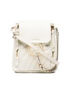 Chloé White Faye Mini Quilted Leather Backpack