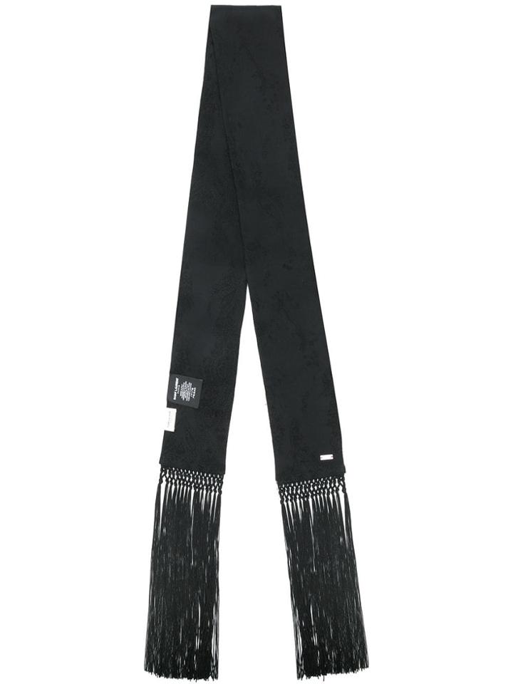 Saint Laurent Fringe Detail Scarf - Black