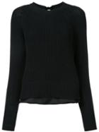 Muveil - Fisherman Knit Sweater - Women - Cotton/acrylic - 40, Black, Cotton/acrylic