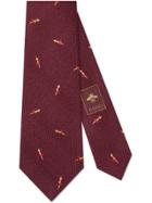 Gucci Pierced Heart Wool Silk Tie - Red