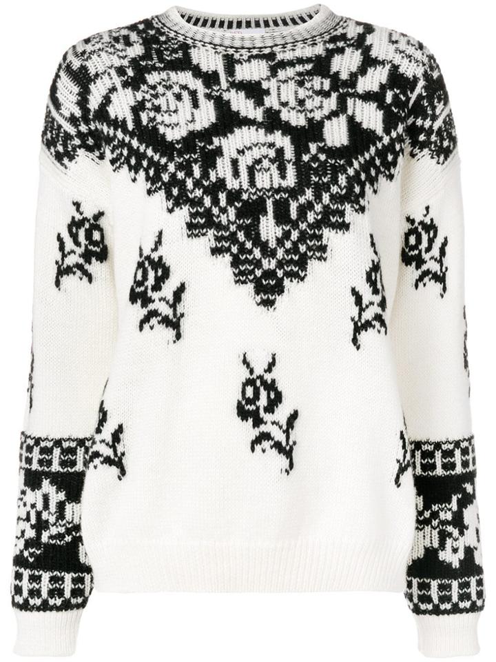 Red Valentino Floral Print Jumper - White