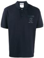 Moschino Logo Print Polo Shirt - Blue