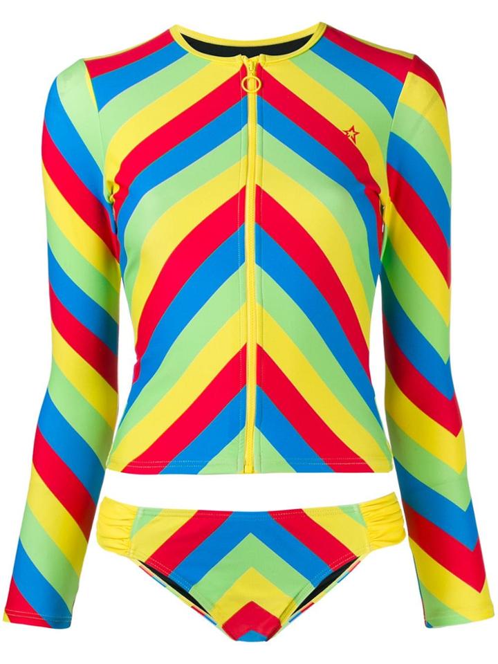 Perfect Moment Chevron Print Rash Guard - Yellow