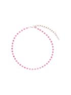 We11done Embellished Short Necklace - Pink & Purple