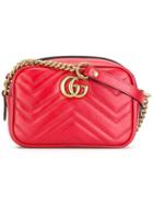 Gucci Mini Gg Marmont Crossbody Bag, Red, Calf Leather