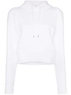 A Plan Application Judo Cropped Cotton Hoodie - White
