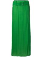Prada Belted Maxi Skirt - Green