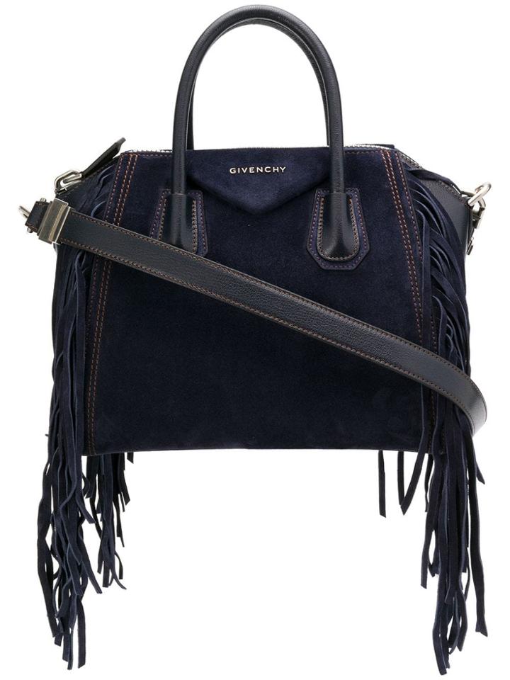 Givenchy Fringes Small Antigona Bag - Blue