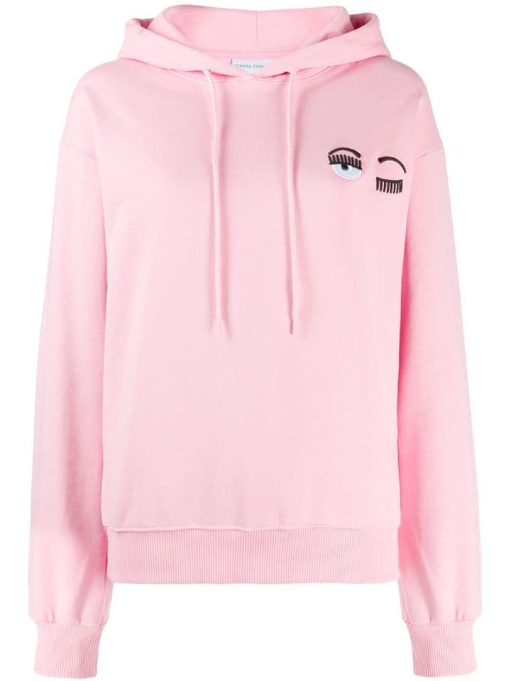 Chiara Ferragni Embroidered Eyelash Hoodie - Pink