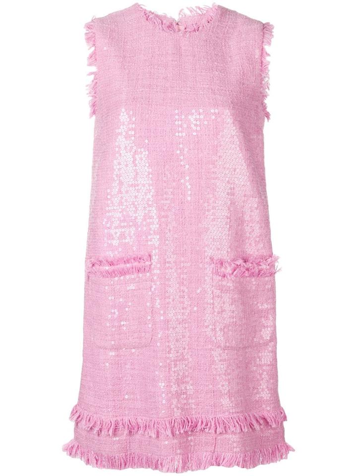 Msgm Sequin Shift Dress - Pink & Purple