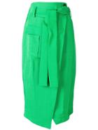 Erika Cavallini Belted Wrap Skirt - Green