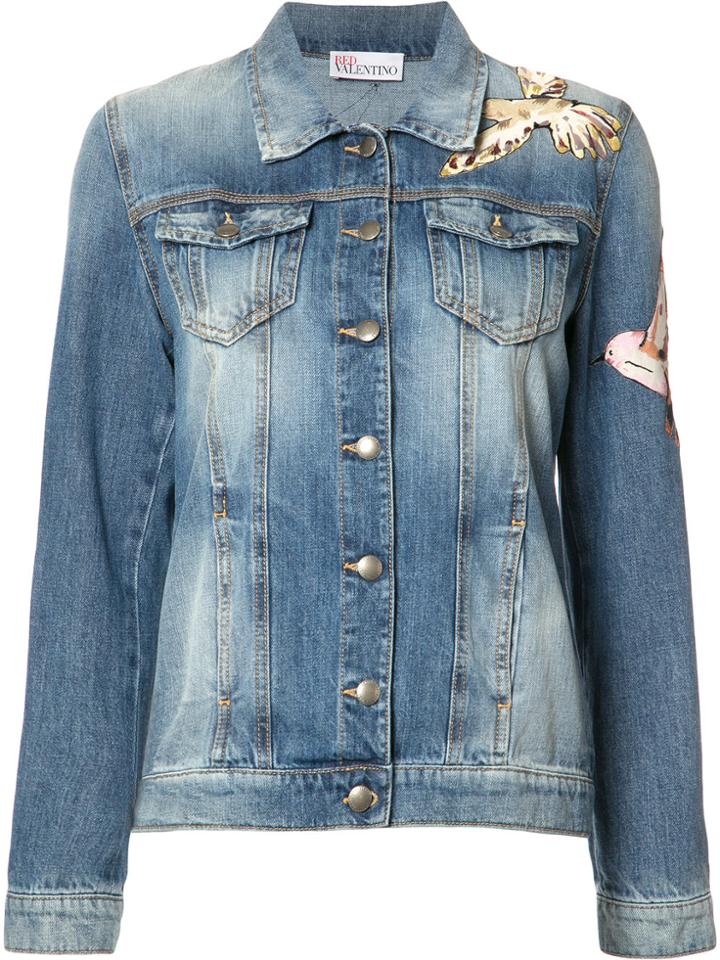 Red Valentino Bird Patches Denim Jacket - Blue