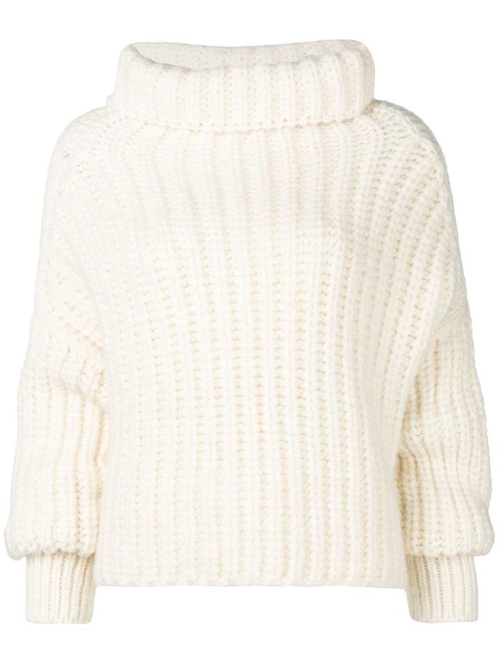Maison Flaneur Ribbed Knit Sweater - White