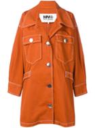 Mm6 Maison Margiela Single-breasted Shift Coat - Orange
