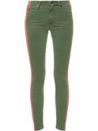 Mother Side Stripe Skinny Jeans - Green