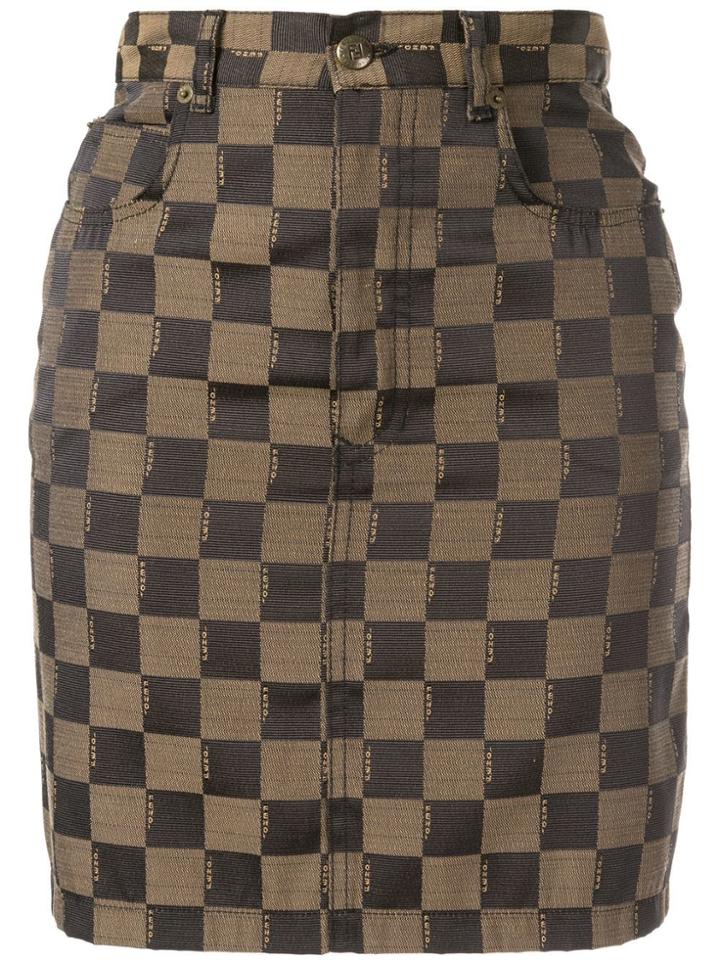 Fendi Pre-owned Logo Skirt - Brown