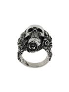Ugo Cacciatori Small Skull Foliage Ring - Metallic