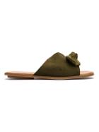 Serpui Suede Bow Sandals - Green