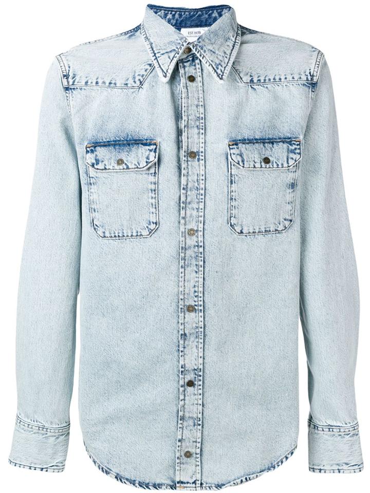 Calvin Klein Jeans Est. 1978 Snap Buttoned Denim Shirt - Blue