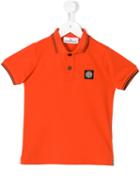 Stone Island Kids Logo Patch Polo Shirt, Boy's, Size: 12 Yrs, Yellow/orange