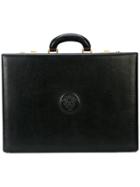 Versace Logo Embossed Briefcase - Black