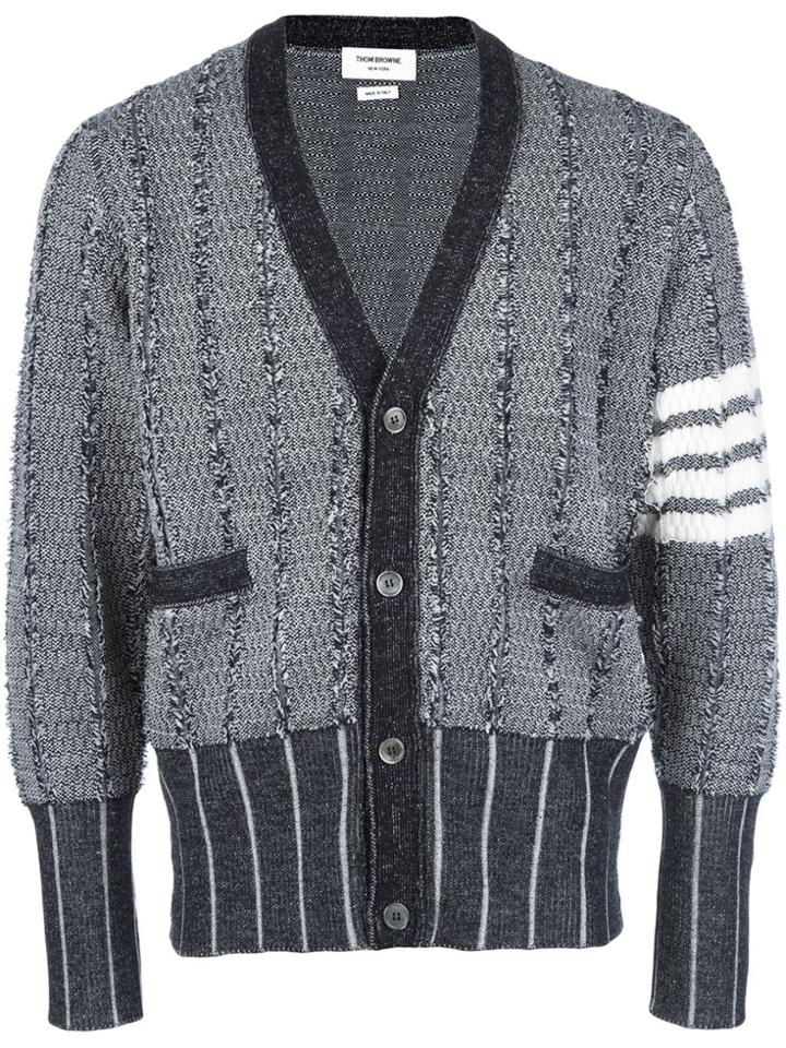 Thom Browne Contrast Sleeve Cardigan - Blue