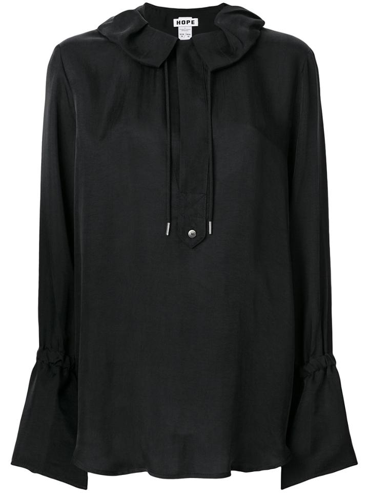 Hope Ruffle Neck Blouse - Black