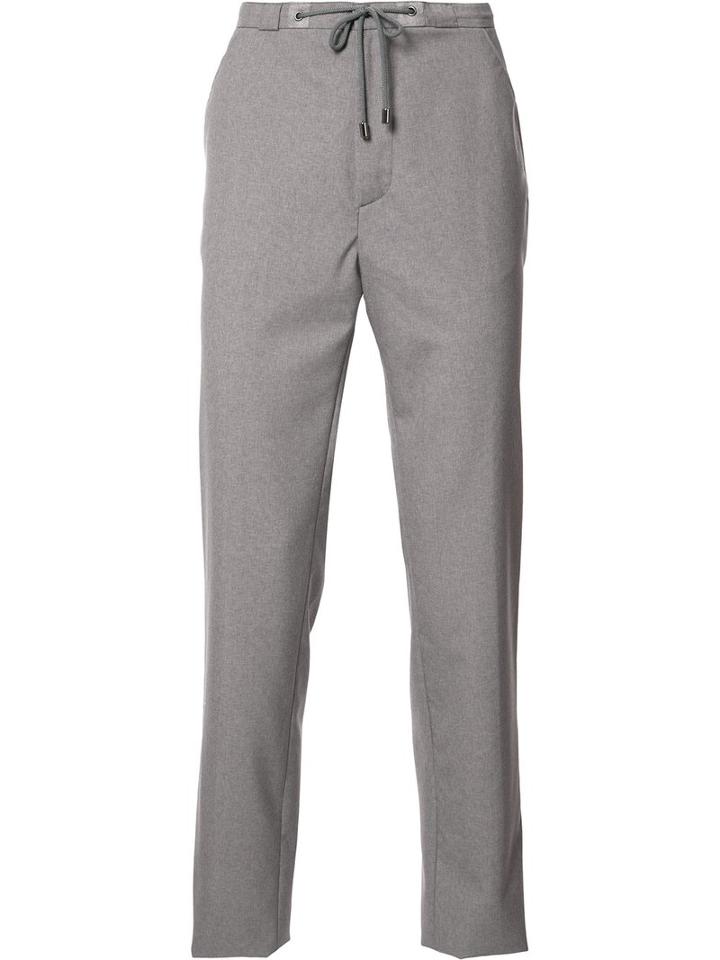 Maison Margiela - Slim Drawstring Trousers - Men - Virgin Wool - 48, Grey, Virgin Wool