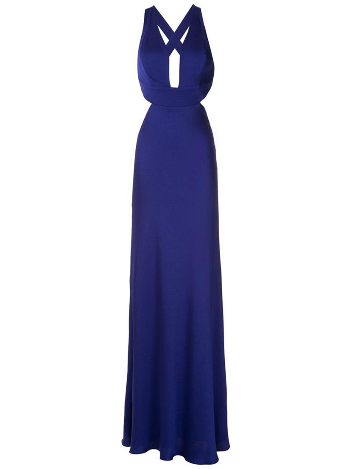 Tufi Duek Plunge Neck Gown - Blue