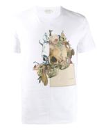 Alexander Mcqueen Floral Skull T-shirt - White
