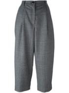 Dolce & Gabbana Wide Leg Cropped Pants, Women's, Size: 44, Grey, Virgin Wool