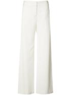 Halston Heritage Flared Pants, Women's, Size: 2, White, Polyester