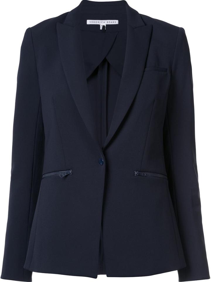 Veronica Beard Zip Pocket Blazer - Blue