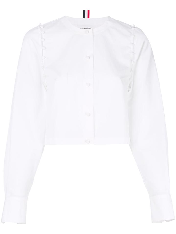 Thom Browne Solid Poplin Bridal Button Shirt - White