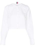 Thom Browne Solid Poplin Bridal Button Shirt - White