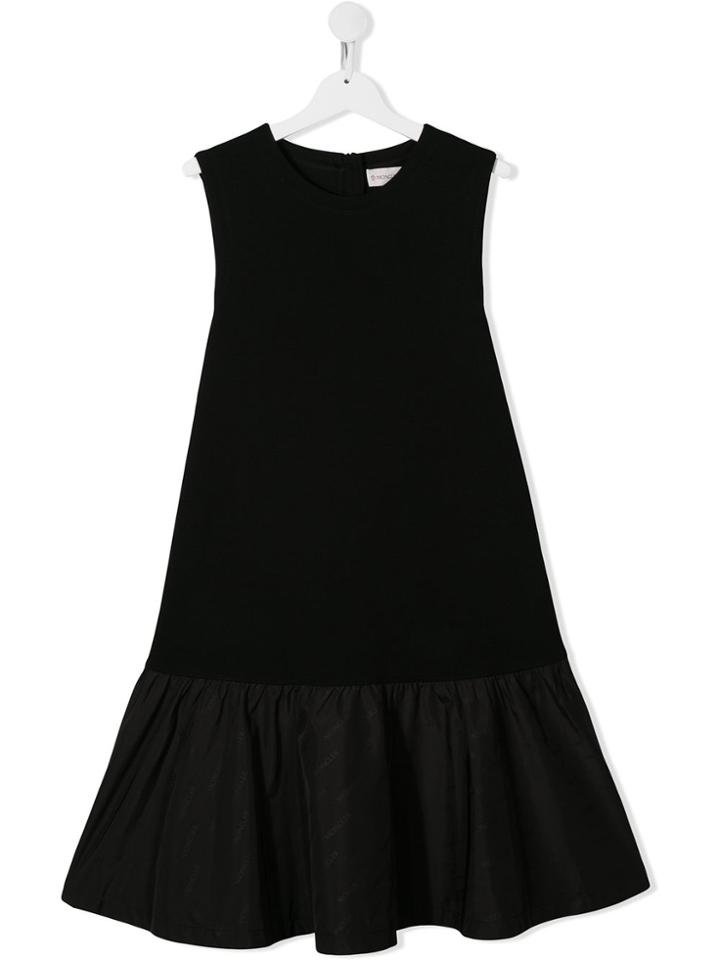 Moncler Kids Ruffled Sleeveless Dress - Black