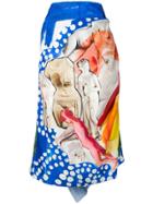 Marni Collage Wrap Skirt - Blue