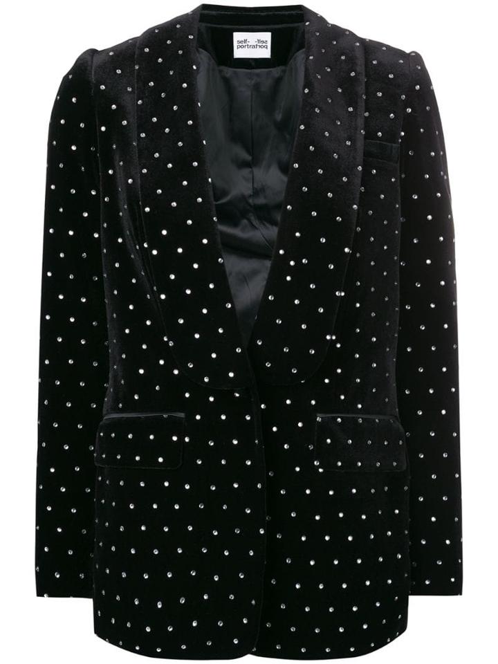 Self-portrait Embellished Blazer - Black