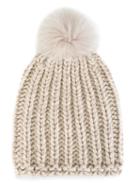 Danielapi Pompom Knit Beanie, Adult Unisex, Nude/neutrals, Polyamide/wool/alpaca