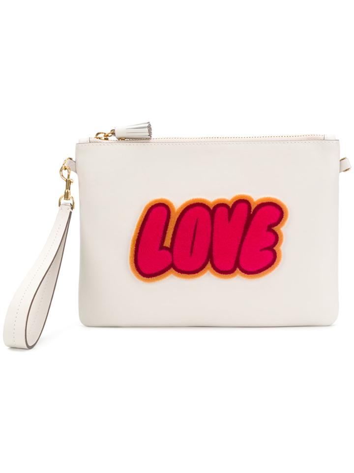 Anya Hindmarch Love Print Satchel Bag - White