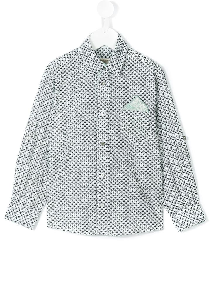 Cashmirino - Pocket Square Printed Shirt - Kids - Cotton - 5 Yrs, White